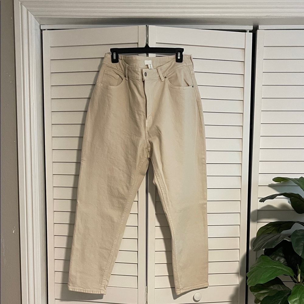 H&M EUC Beige High-Waisted Pants Size 16